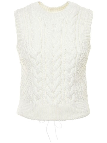 CECILIE BAHNSEN Izzy Wool Knit Vest in white