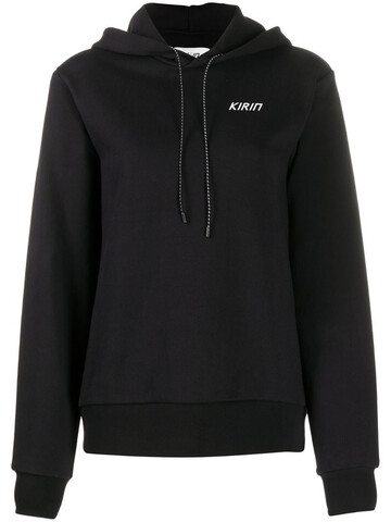 Kirin logo drawstring hoodie in black