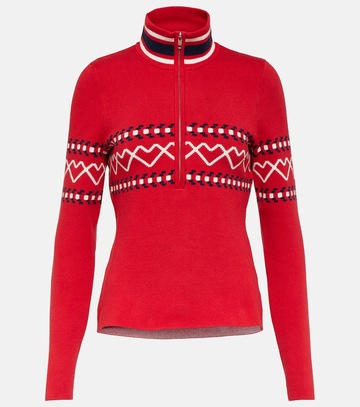 the upside monterosa blanche cotton sweater in red