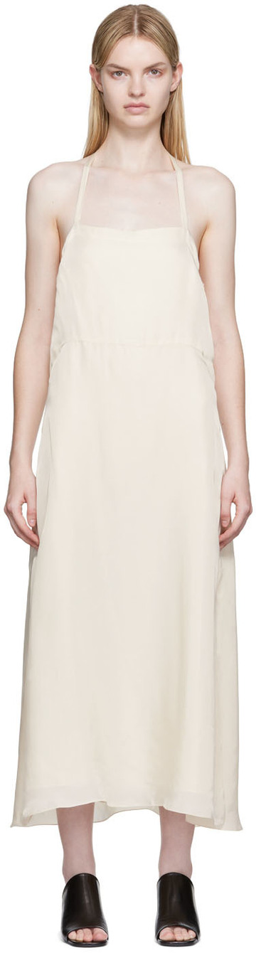 Maria McManus Off-White T-Slip Midi Dress in ivory
