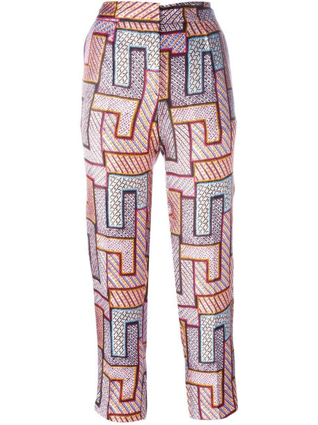 MSGM geometric print trousers in pink