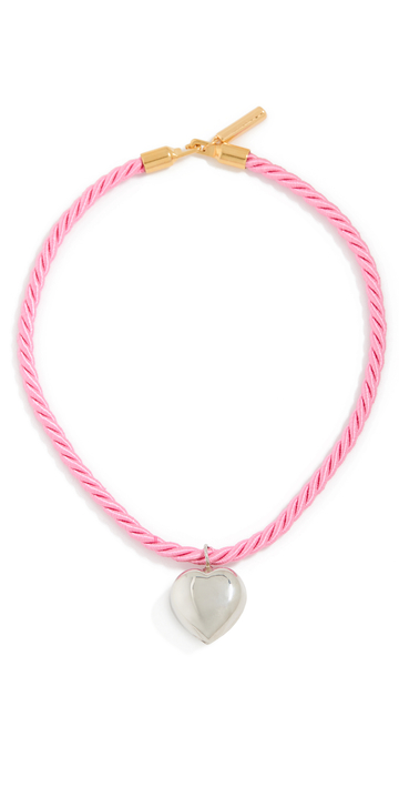 Timeless Pearly Heart Choker in pink / silver