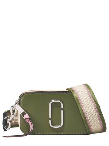 MARC JACOBS (THE) The Snapshot Leather Shoulder Bag in green