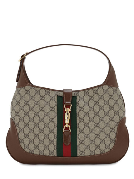 GUCCI Medium Jackie Gg Supreme & Leather Bag in brown
