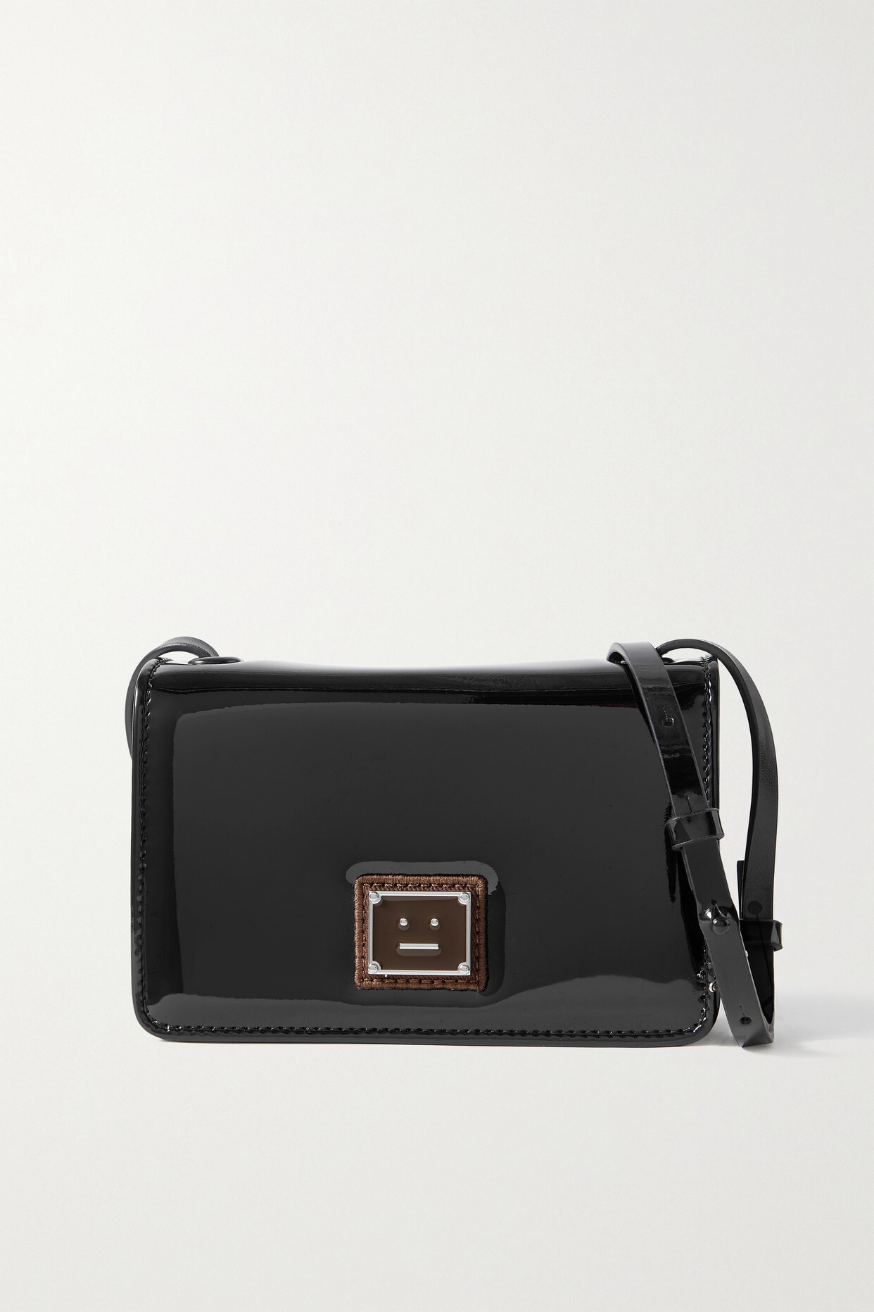 Acne Studios - Appliquéd Faux Patent-leather Shoulder Bag - Black