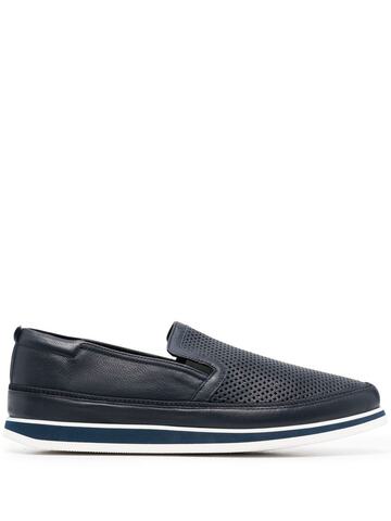 baldinini perforated-detail leather loafers - blue