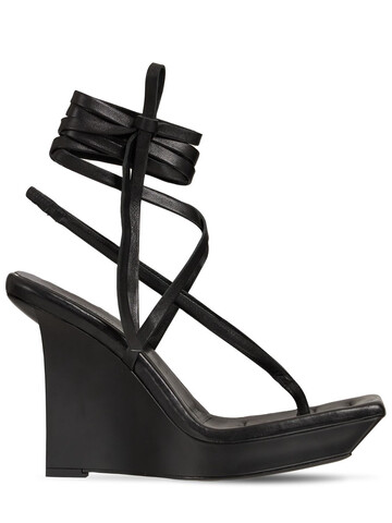 GIA X RHW 115mm Rosie 20 Leather Lace-up Wedges in black