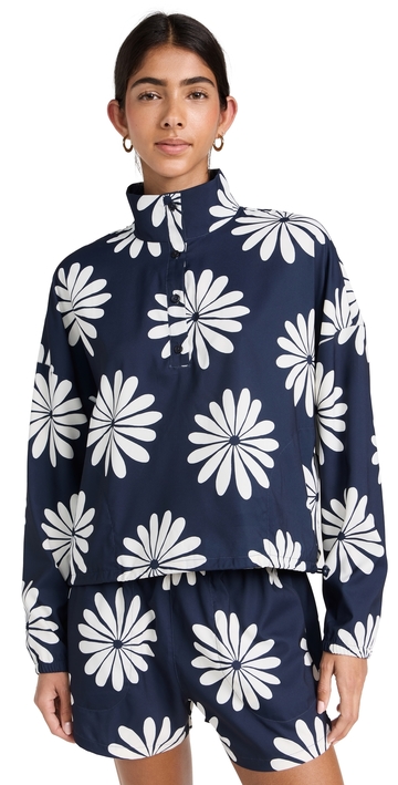outdoor voices solarcool tourist pullover navy floral l