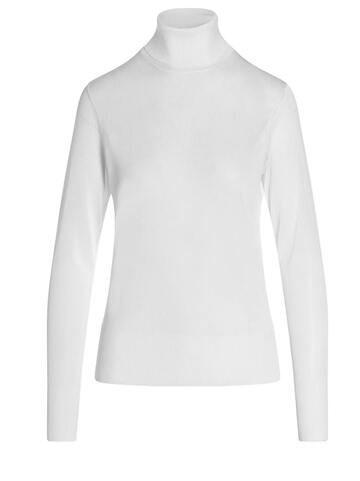 Sapio Viscose Turtleneck Sweater in bianco