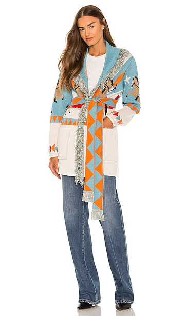 Hayley Menzies Sunrise Rodeo Cardigan in Baby Blue in turquoise