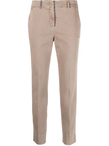 peserico tapered cotton chinos - neutrals