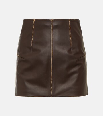 mm6 maison margiela leather miniskirt in brown