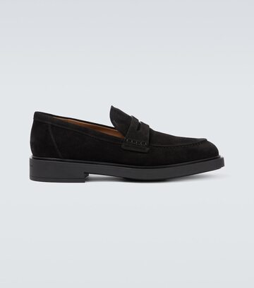 gianvito rossi harris suede loafers in black