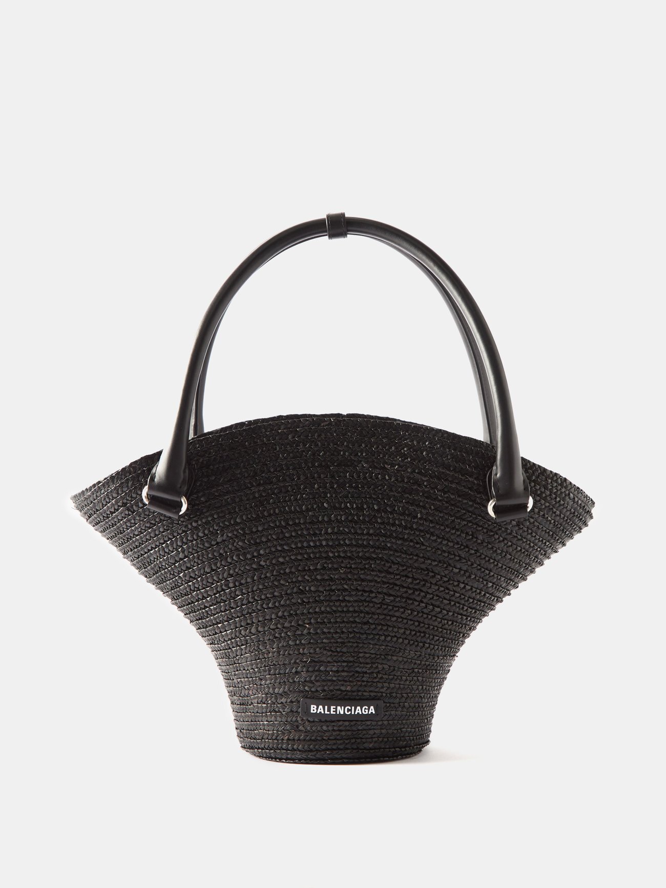 Balenciaga - Medium Straw Basket Tote Bag - Womens - Black