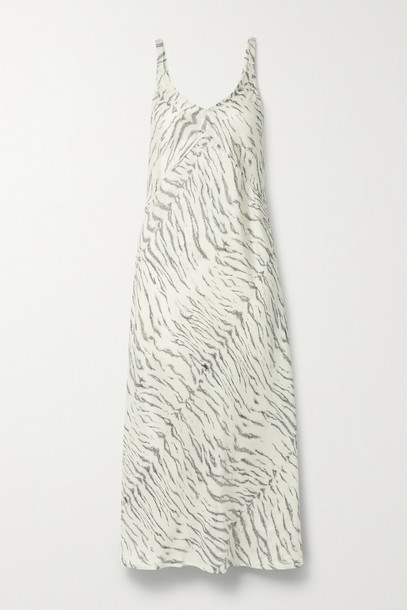 KSUBI - Genesis Printed Silk-satin Midi Dress - White