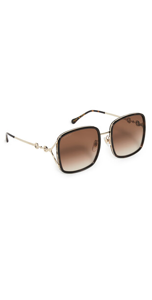 Gucci Oversized Square Sunglasses in brown / gold