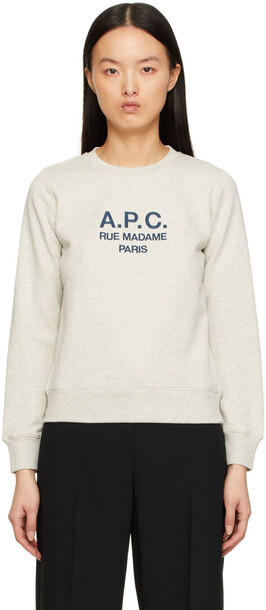 A.P.C. A.P.C. Grey Tina Sweatshirt in ecru