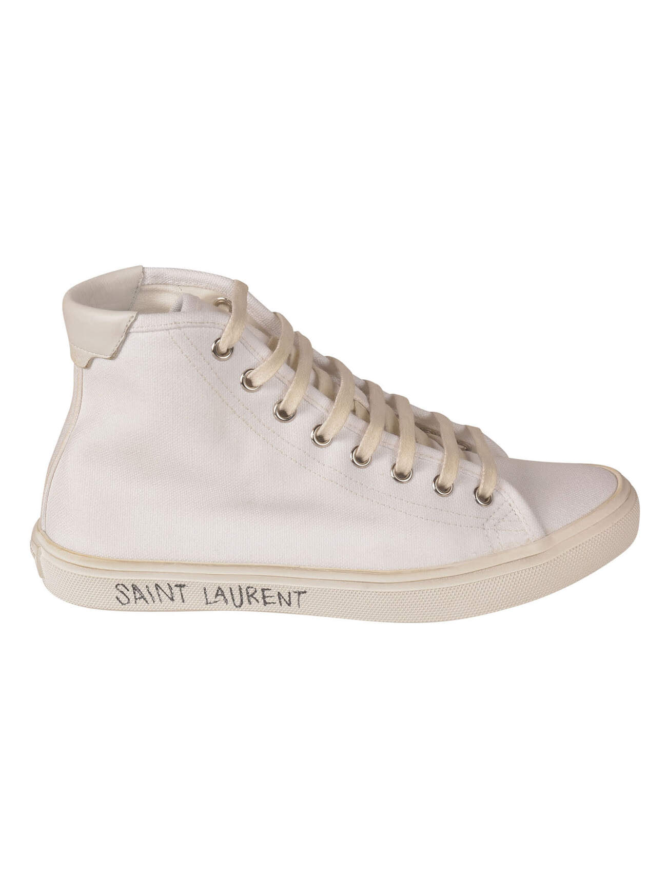 Saint Laurent Malibu Mid Sneakers in white