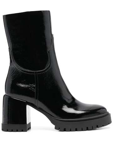 casadei patent-leather ankle boots - black