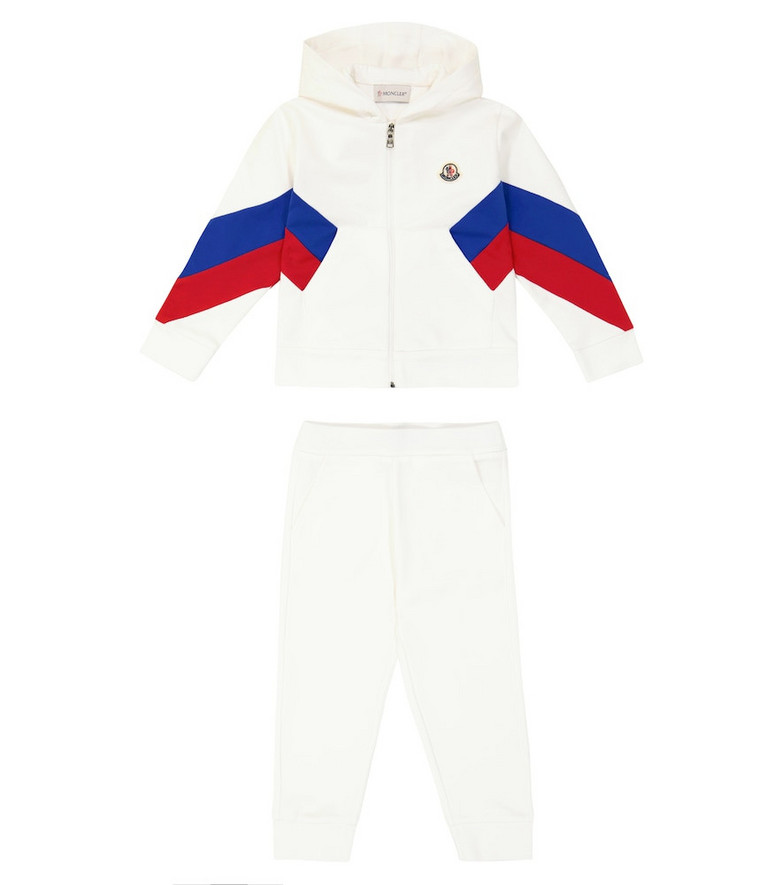 Moncler Enfant Baby cotton-blend hoodie and sweatpants set in white