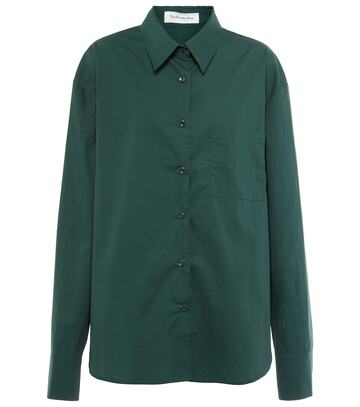 Frankie Shop Lui cotton poplin shirt in green