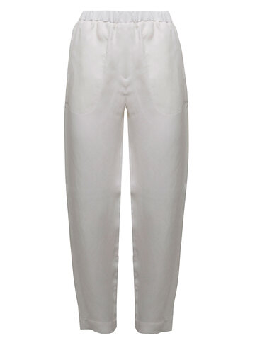 Antonelli Womans Viscose And Linen Whitetaormina Pants in white