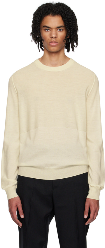 jil sander off-white crewneck sweater