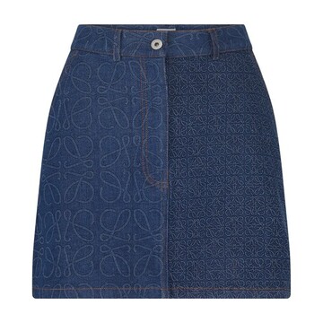 Loewe Anagram denim mini skirt in blue