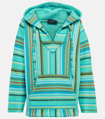 alanui baja striped hooded virgin wool sweater