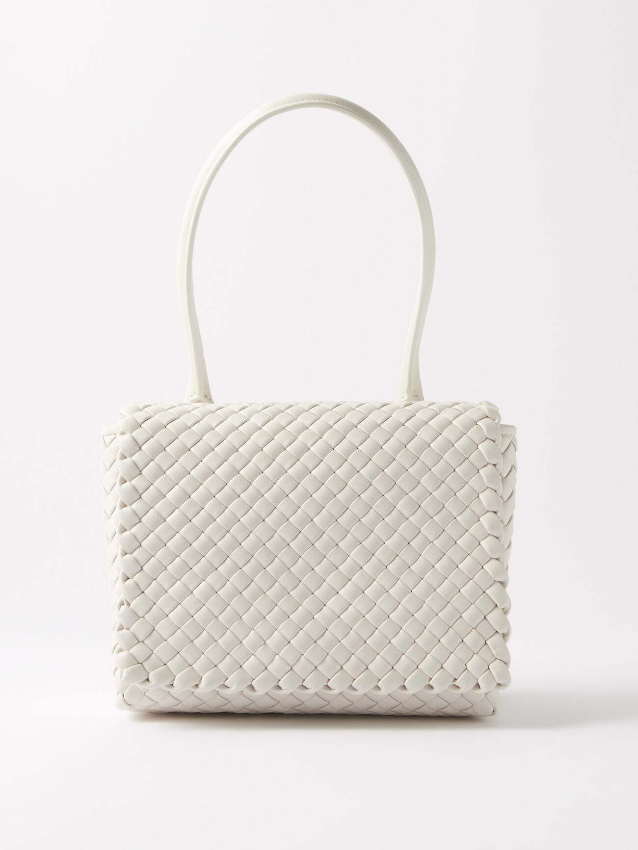 Bottega Veneta - Patti Intrecciato-leather Top-handle Bag - Womens - White