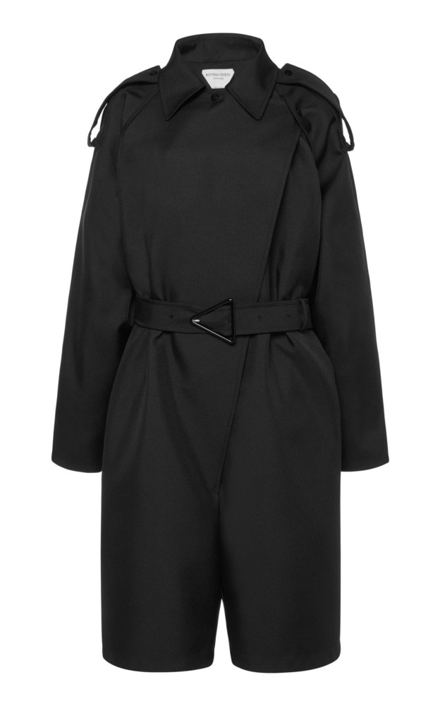Bottega Veneta Belted Gabardine Jumpsuit in black