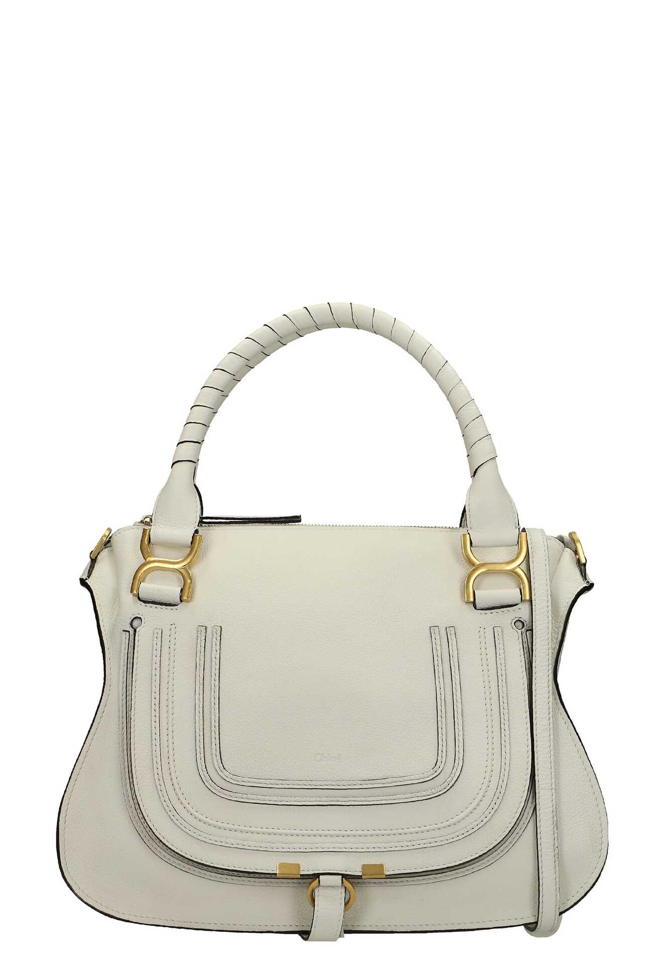 Chloé Chloé Marcie Hand Bag In White Leather