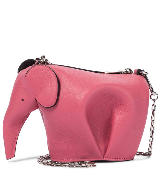 Loewe Elephant Nano leather pouch in pink