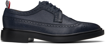 thom browne navy rubber sole longwing brogues