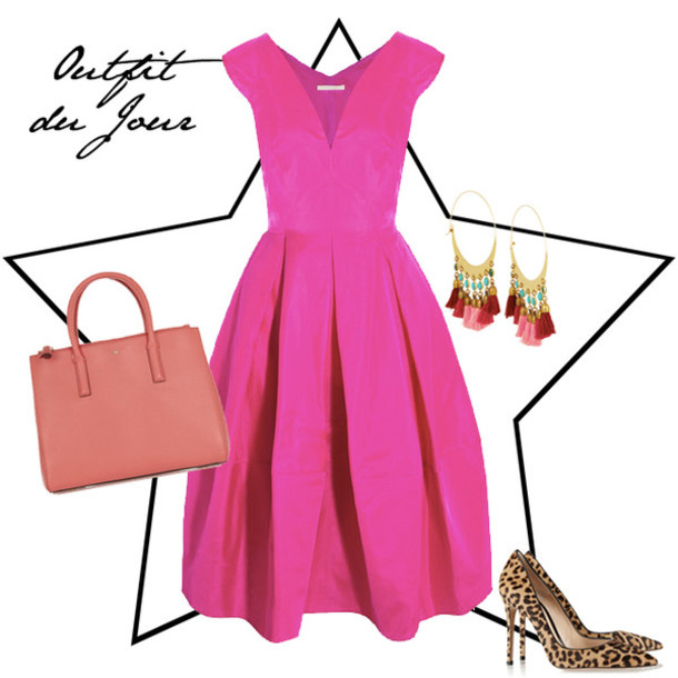 pink dress with leopard print shoes