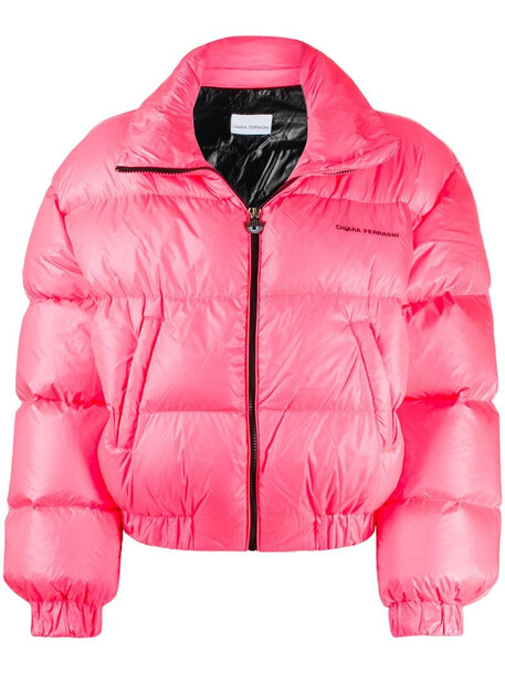 Chiara Ferragni neon puffer jacket in pink