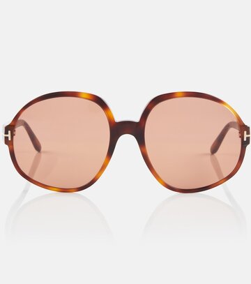 Tom Ford Claude-02 oversized sunglasses in brown