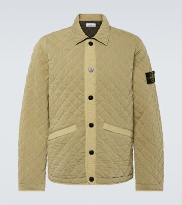 stone island cotton-blend quilted jacket in beige