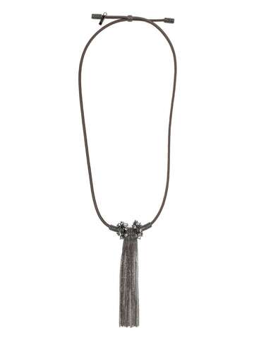 peserico ball-chain fringe-detail necklace - brown