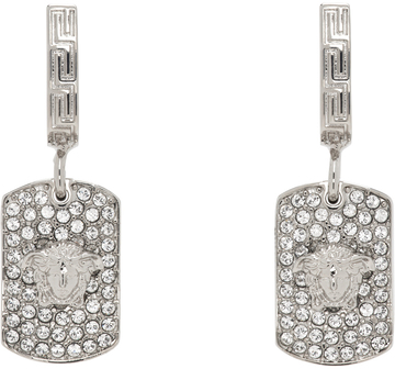versace silver medusa hoop earrings