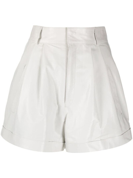 Manokhi Jett leather shorts in white