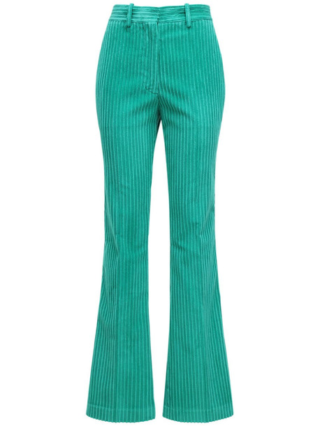VICTORIA BECKHAM Flared Cotton Corduroy Pants in mint