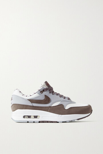 nike - air max 1 shima shima suede-trimmed leather sneakers - brown