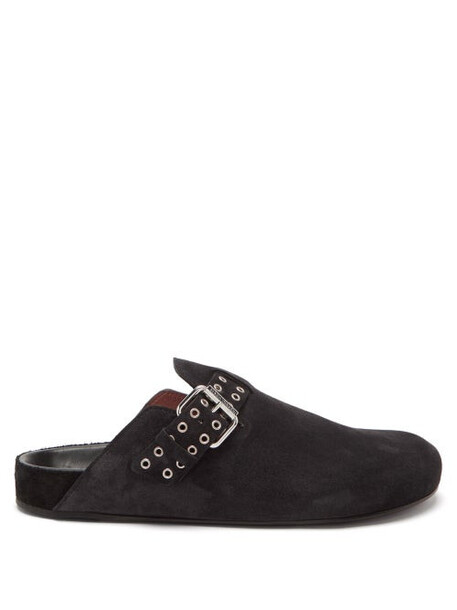 Isabel Marant - Mirvin Suede Backless Loafers - Womens - Black