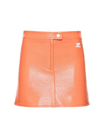 COURREGES Retro Vinyl Mini Skirt in orange