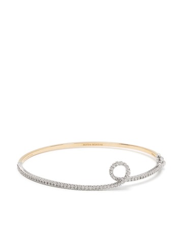 delfina delettrez 18kt yellow gold and diamond single loop bracelet - silver