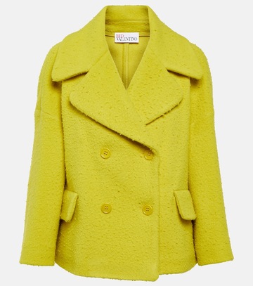 redvalentino double-breasted wool jacket in yellow