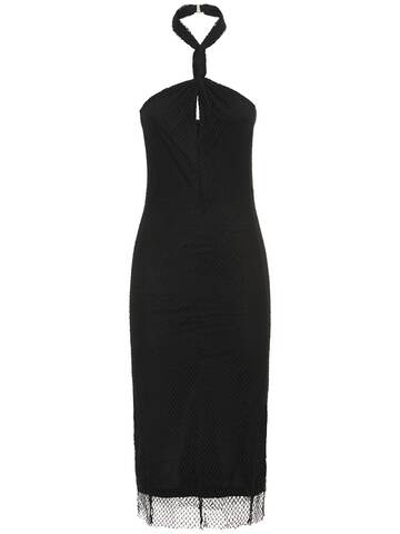 HELMUT LANG Jersey Halterneck Midi Dress in black