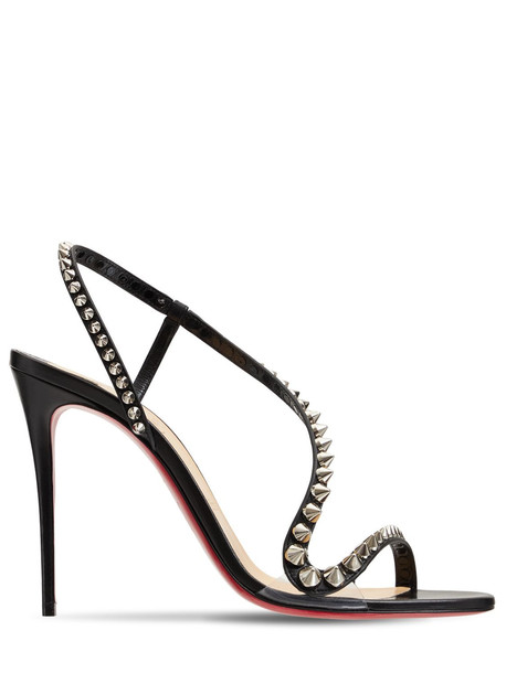 CHRISTIAN LOUBOUTIN 100mm Rosalie Spikes Leather Sandals in black