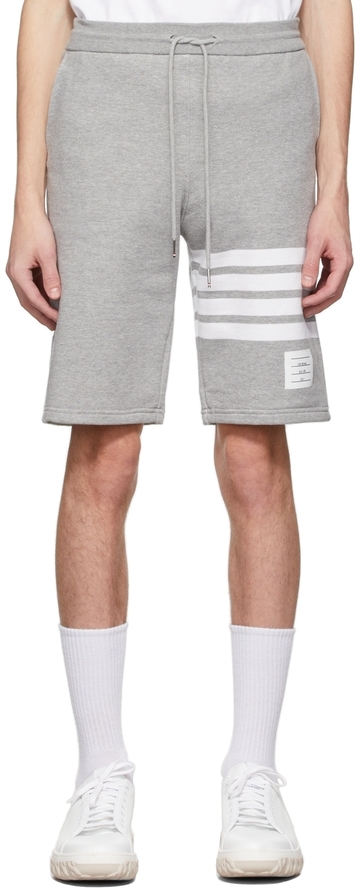 thom browne grey engineered 4-bar sweat shorts